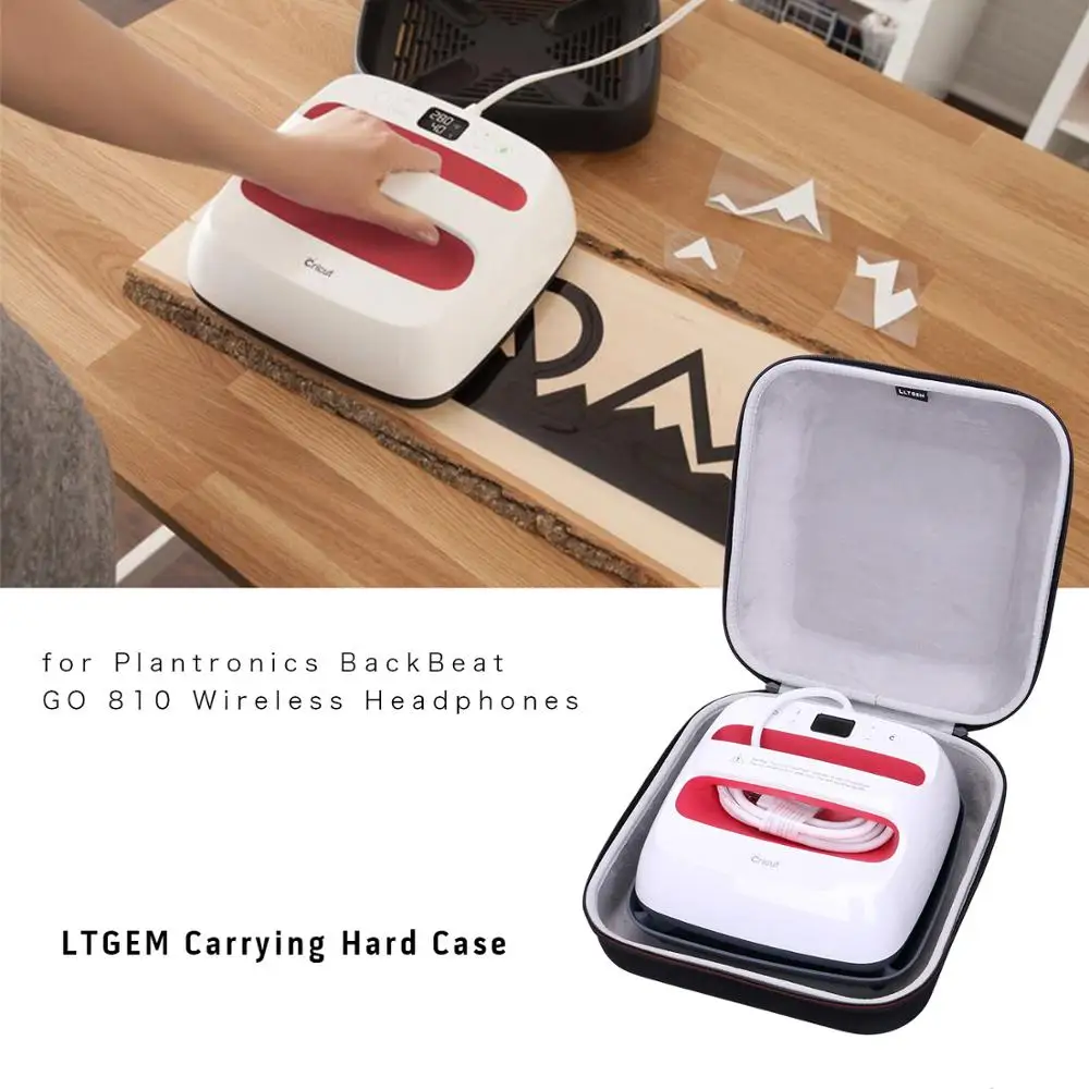 

LTGEM EVA Black Carrying Hard Case For Cricut EasyPress 2 (9*9 inches) (only case!!)