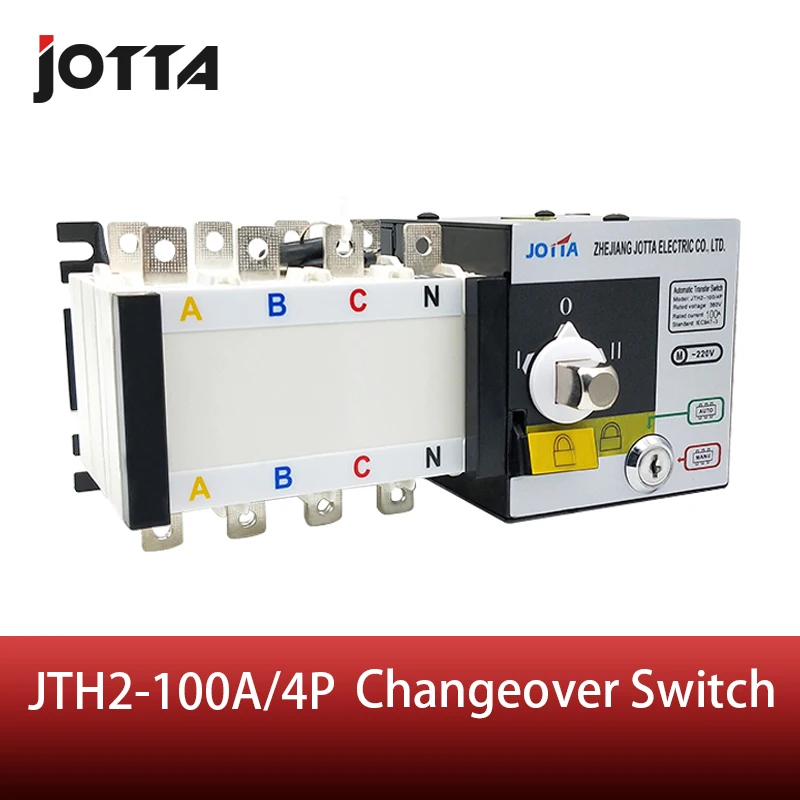 

Jotta 100Amp 220V/ 230V/380V/440V 4 Pole 3 Phase Automatic Transfer Switch Connect Generator Changeover Switch