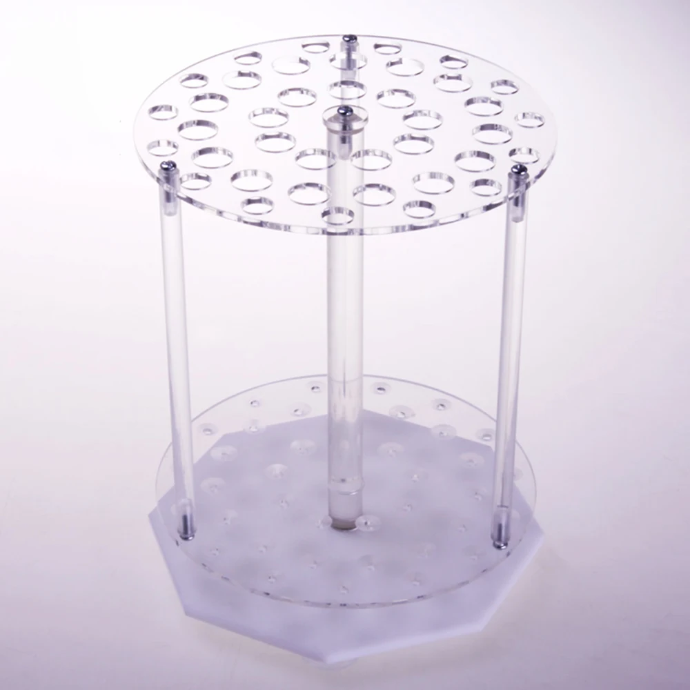 1Pc lab organic glass round rotating 39 holes pipette rack tube PMMA holder tranfer pipette stand support