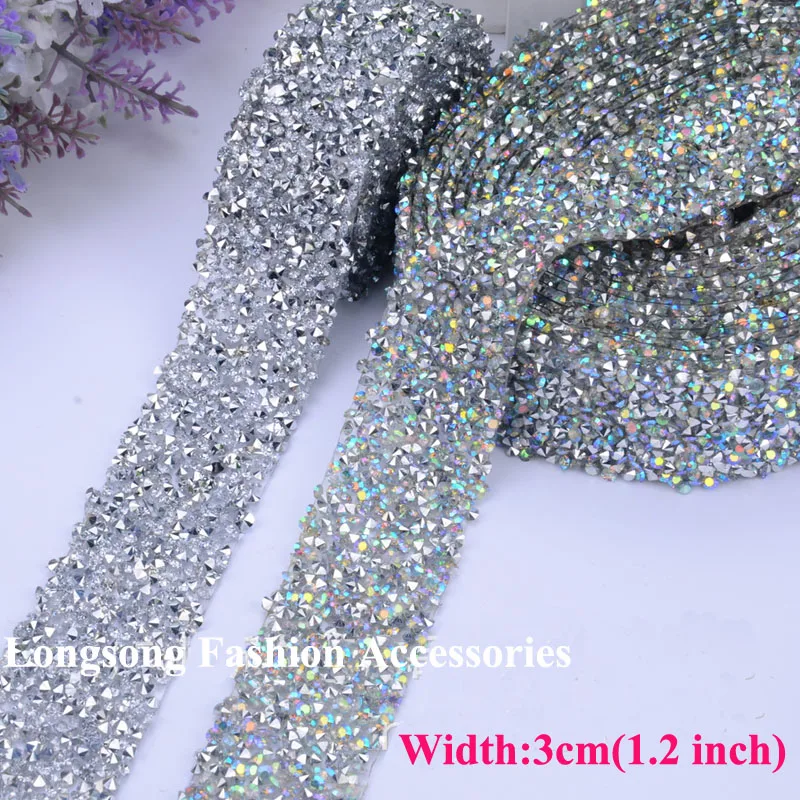 

Free Shipping 5yards/lot AB Crystal Trimming Bridal Sash Banding, Rhinestone Applique, Bridal Applique,Wedding Applique XML005-1