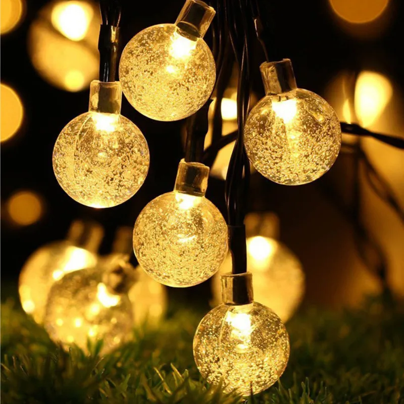 ECLH New 50 LEDS 10M Crystal ball Solar Lamp Power LED String Fairy Lights Solar Garlands Garden Christmas Decor For Outdoor