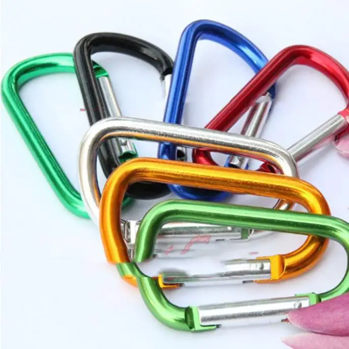 10pcs/lot Mixed color&Style Gourd Type Mountaineering Buckle Aluminum Climbing Carabiner Keychain Climbing Hook Fit Outdoor Use