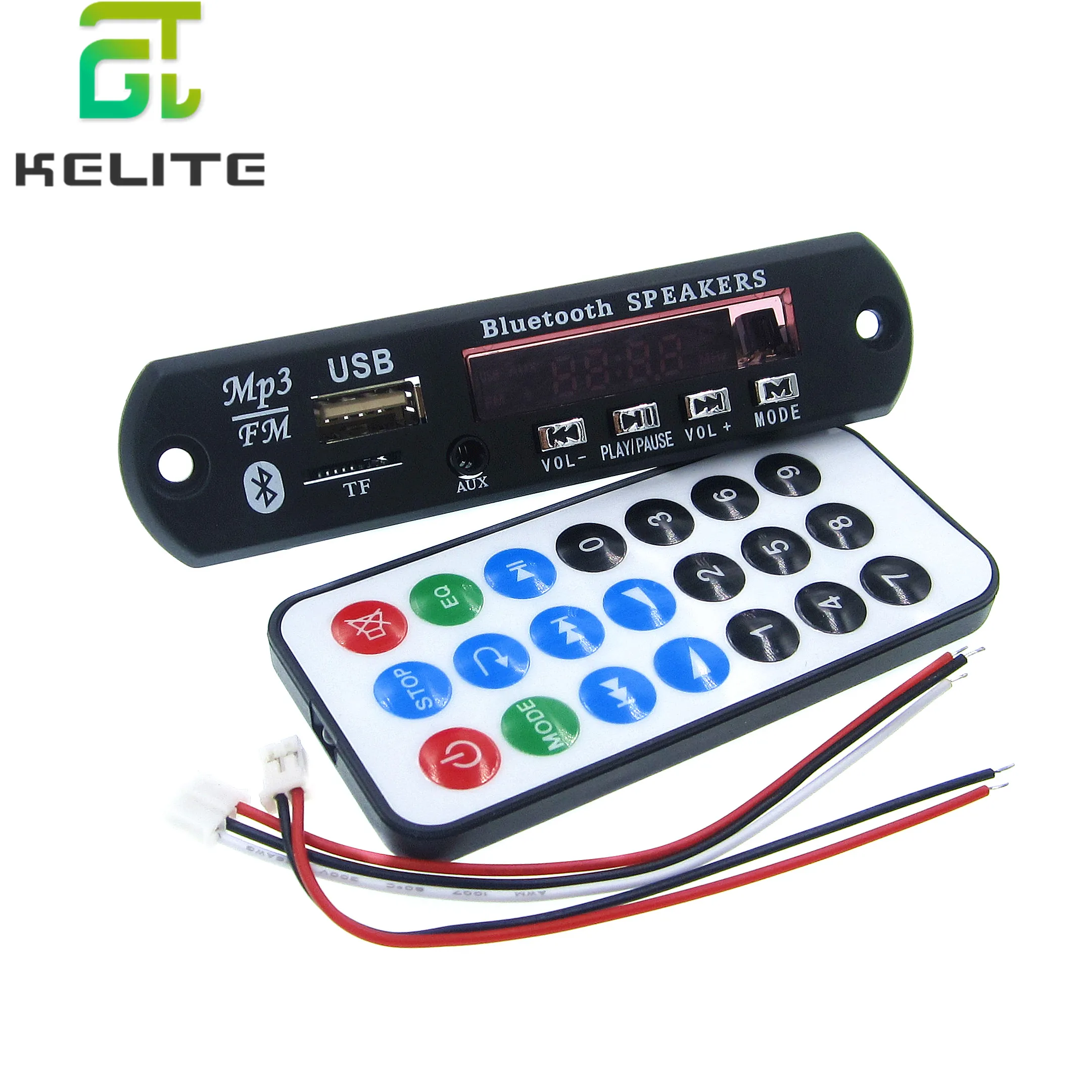 Module de carte de décodage MP3 Bluetooth, avec fente pour carte SD, USB, FM, Module de carte de décodage à distance