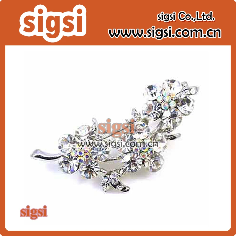 100pcs Bridal fancy wholesale flower clear rhinestone brooch pin/wedding invitation/gift/party