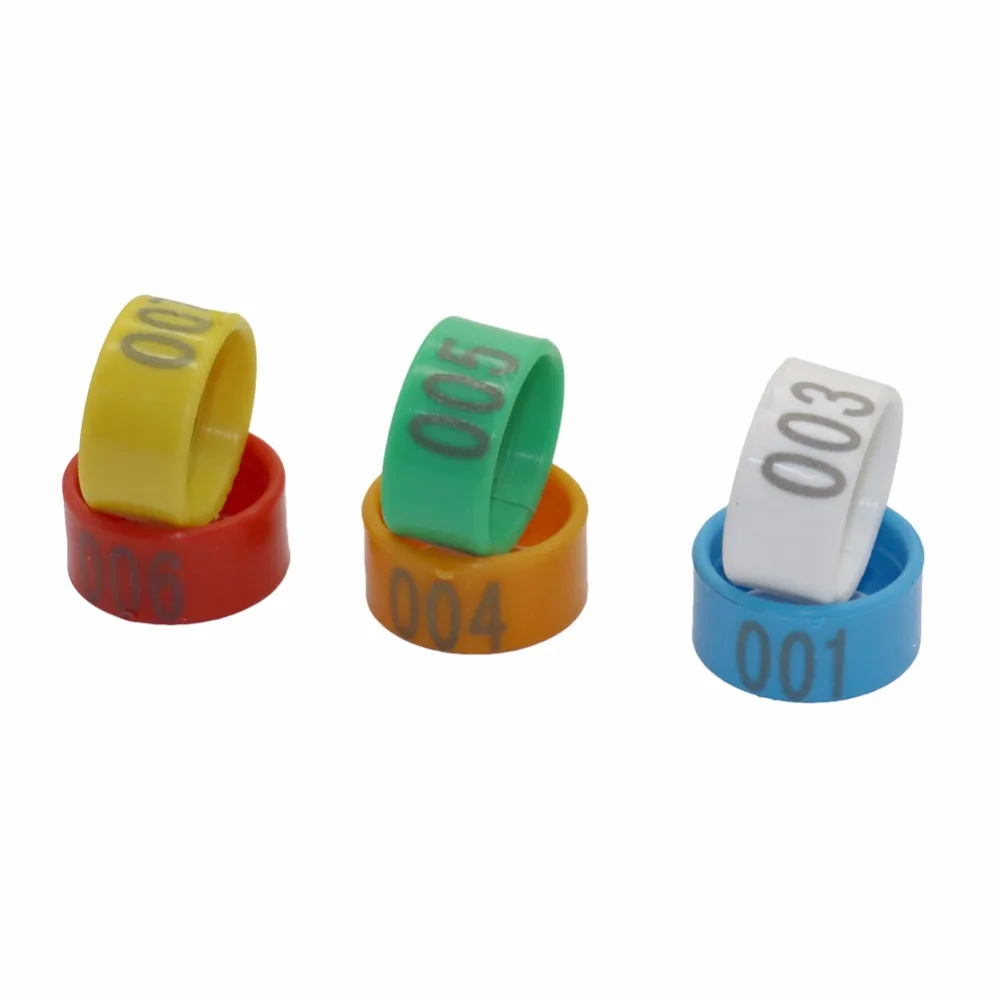 Inner Diameter 2.0/1.8/1.6cm Plastic Open Type Buckle Chicken Duck Goose 6 Colors Digital Foot Ring Poultry Farming Equipment