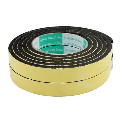 2Pcs 20mm Width 6mm Thickness Single Sided Shockproof Sponge Foam Tape 2M Length