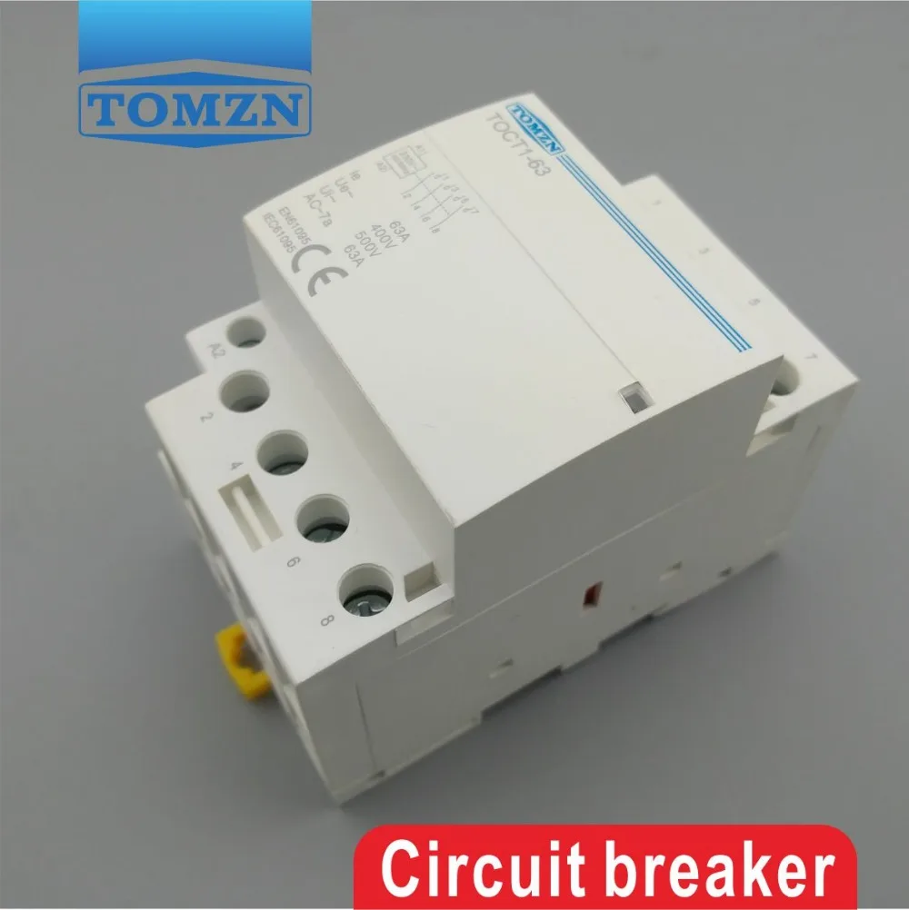TOCT1 4P 63A 220V COIL 400V~ 50/60HZ Din rail Household ac Modular contactor 4NO