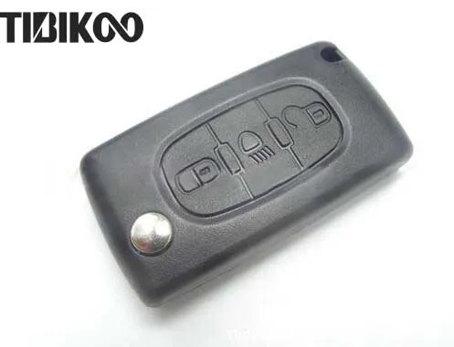 

Folding Flip Remote Key Shell 3 Buttons FOB Car Key Blanks Case for Peugeot 307 408 With Light Button