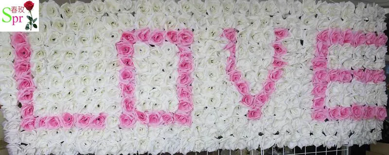 

SPR 4 letter/lot LOVE Artificial flower wall SET wedding background lawn/pillar flower home market decoration