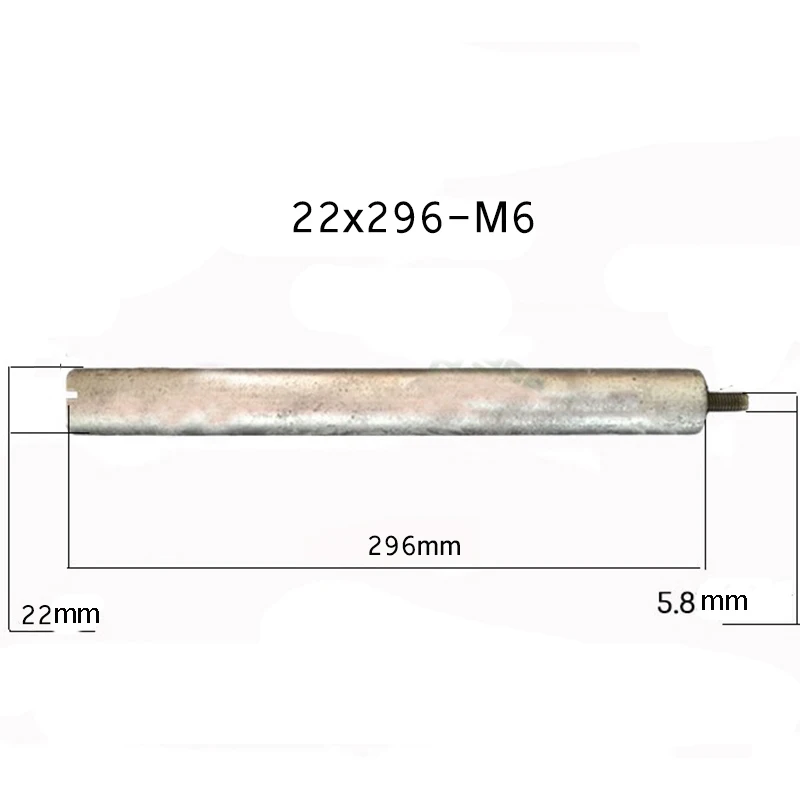 

22*296mm-M6 Magnesium Anode Rod for Solar Water Heater Systems With 1" Copper Nut