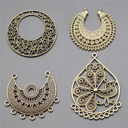 4pcs Earrings Connector Antique Bronze Color Earrings Connector Pendant Charms Earrings Connector Earring Making