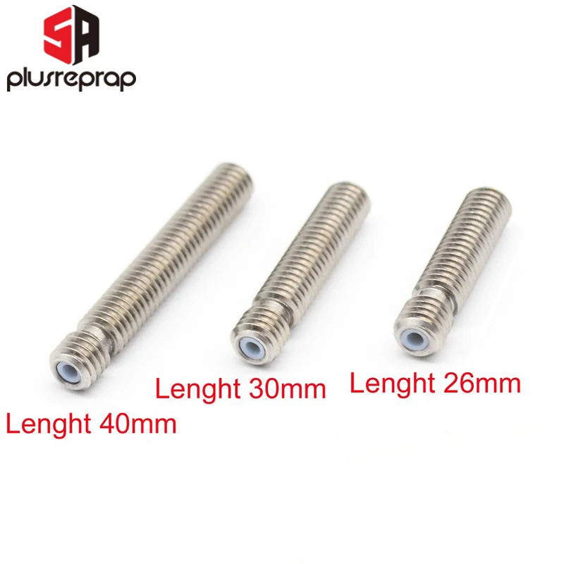 M6 Throat 26 mm 30 mm 40 mm Length with PTFE Tube Inside for MK8 1.75mm Filament Extruder RepRap 3D Printer Part