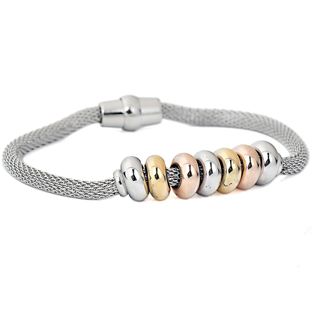 New Arrival Net Chain Bracelet  For Women Fashion Stainless Steel Beads Charm Bilekliks Jewelry Female Party Accessories Design