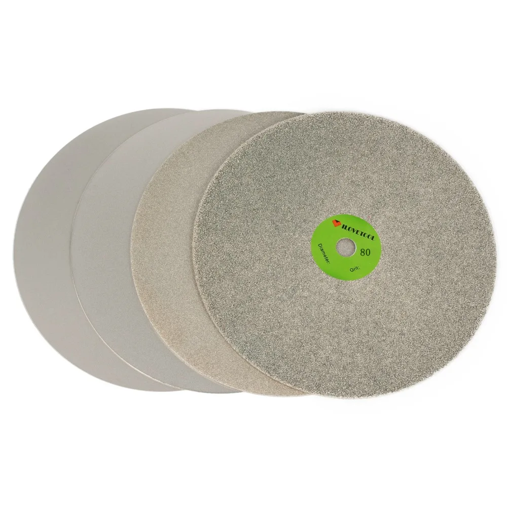 8นิ้ว Grit 80/100/400/1000หน้าปัดเพชรหินบดล้อขัดขัดแผ่นดิสก์สำหรับหิน200มม.4 Pcs ILOVETOOL