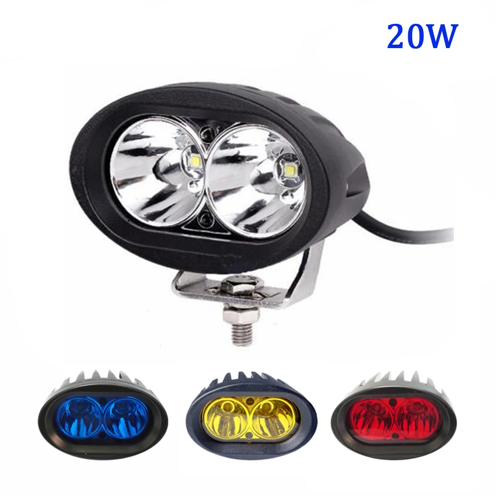 10-60V DC blue Red Yellow Warning Light 12v 24v 3 inch 20w Light Vehicle Safety Lamp LED Forklift light forklift truck spot beam