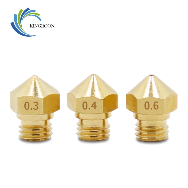 

5pcs Brass MK10 Nozzle 0.2mm 0.3mm 0.4mm 0.6mm 0.8mm Copper M7 Thread Nozzles For Extrusion 1.75mm Filament 3D Printers Parts