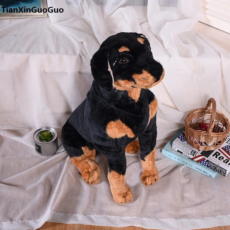 

large 64cm simulation Rottweiler dog plush toy soft doll throw pillow birthday gift s0413