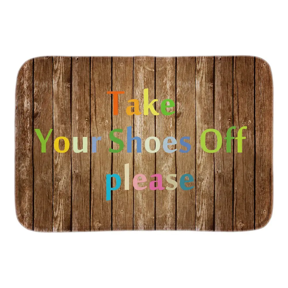 Take Your Shoes Please Home Plate Doormats Soft Lightness Door Mats Indoor Outdoor Bathroom Rug Floor Mat Short Plush Fabric