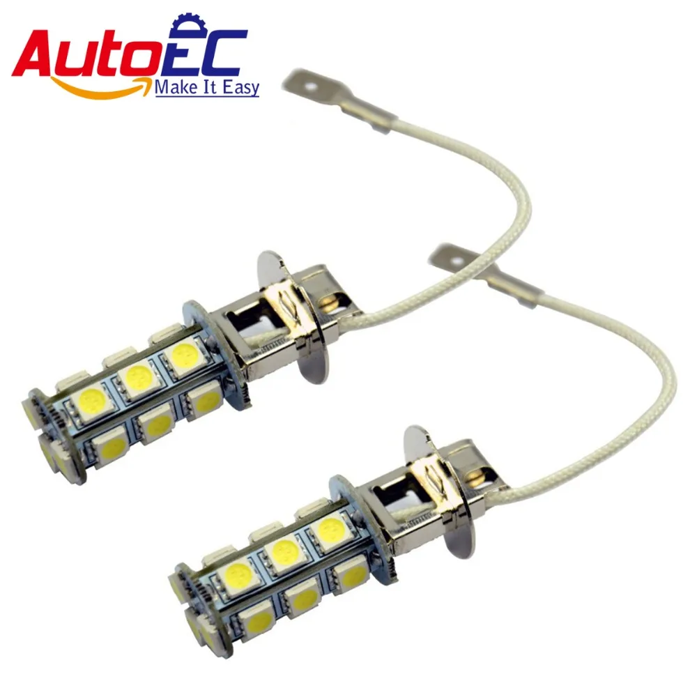 AutoEC 100X Car LED Fog Light H3 18 smd 5050 Headlight DRL Daytime Running  Driving lights white blue DC12V #LJ05