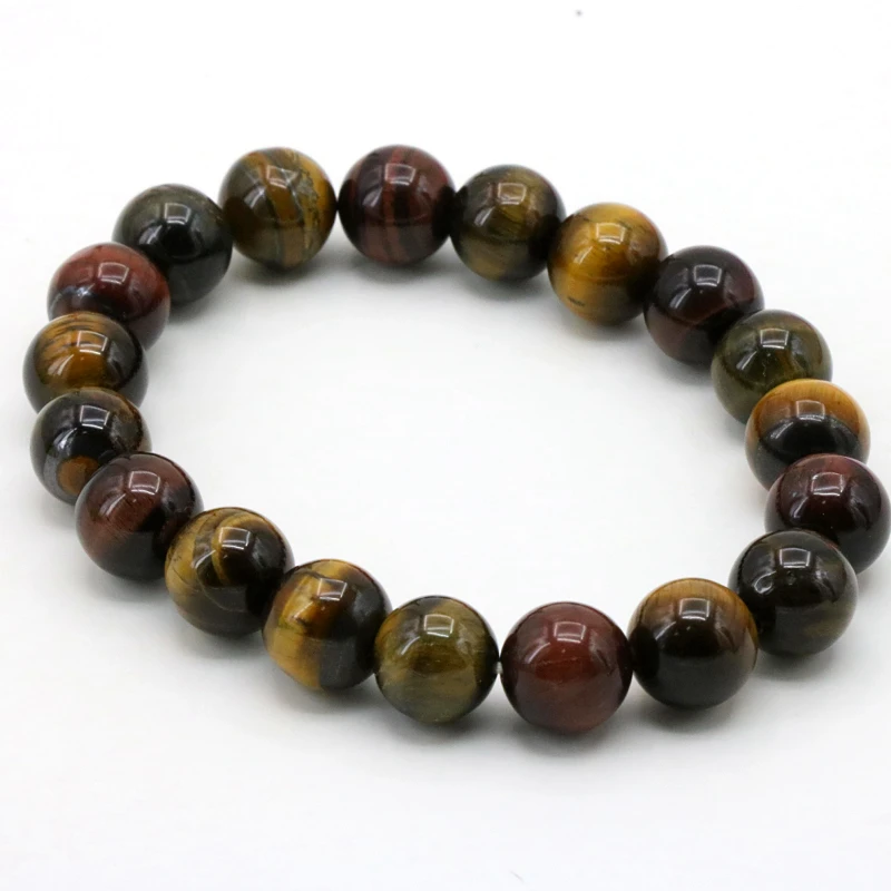 

Multicolor tiger stone elastic bracelet 10/12/14mm dimension optional DIY stone handmade design fashion beautiful jewelry