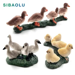 Farm Simulation Chicken Duck Goose Animal Model Bonsai Figurine Home Decor Miniature Fairy Garden Decoration Accessories Modern