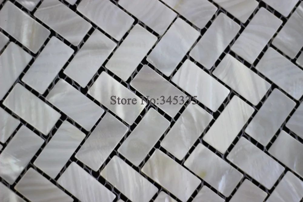 shell mosaic tile mother of pearl kitchen tile shower TV background bathroom backsplash wall tiles zip herringbone wallpaper