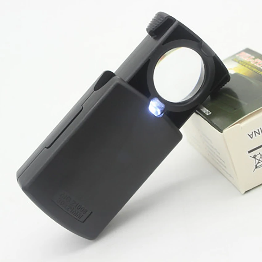 Portable 30X LED Light Magnifiers Acrylic Lens Magnifying Jewelry Appraisal/Seniors Reading/Elderly Sewing Pull Type Magnifier