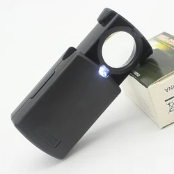 Portable 30X LED Light Magnifiers Acrylic Lens Magnifying Jewelry Appraisal/Seniors Reading/Elderly Sewing Pull Type Magnifier