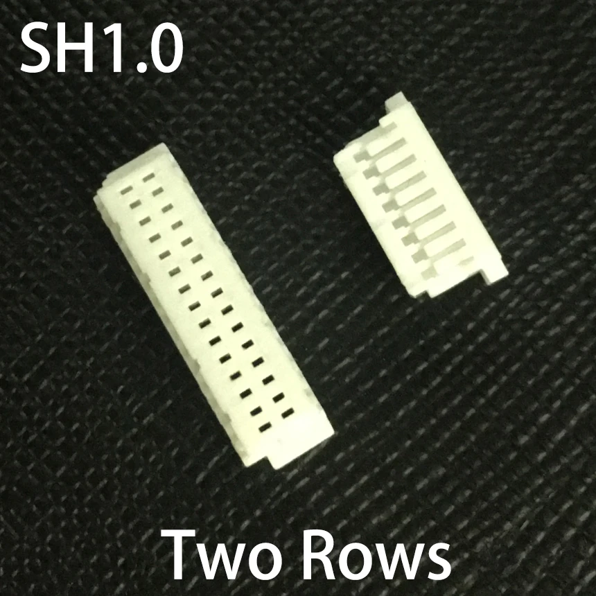 SH1.0 1.0mm Pitch 2*6P 2x6P 2*8P 2x8P 2*10P 2x10P 12 16 20 Pins Double Rows Plastic Shell Female Plug Wire Connector Housing