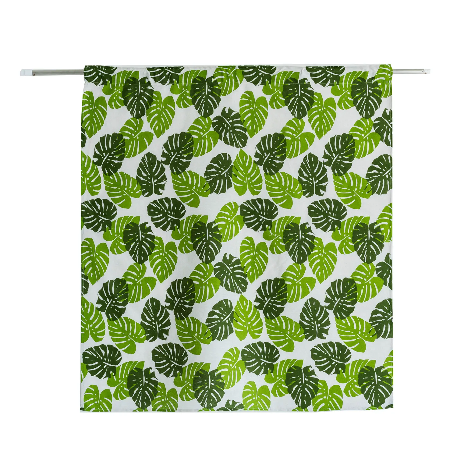 short Curtain green leaves Curtain Kitchen cotton linen Curtain Semi-shade Small Curtain for Home decoration 1pic 1m wide