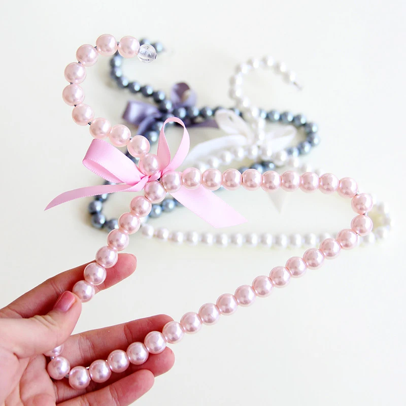 

5pcs/lot 20cm bowknot pearl hangers Pet clothes hangers