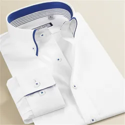 2019 新夏綿 100% 白シャツインポート服カミーサソーシャル Masculina 長袖メンズシャツスリムフィット A0245