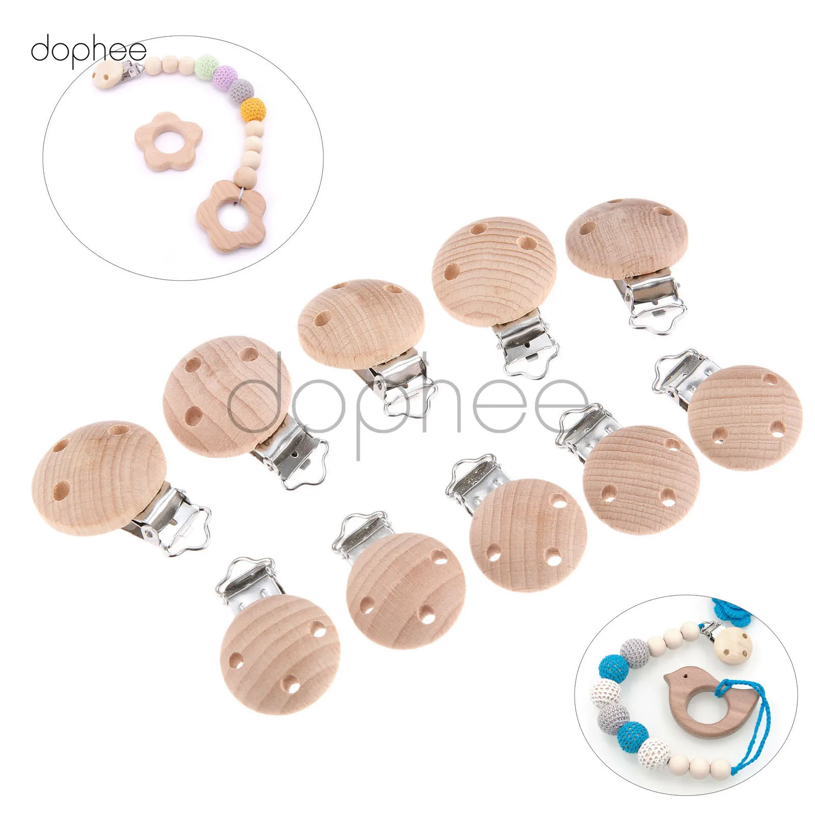 dophee 10pcs Baby Pacifier Clip Holder Soother Pacifier Solid Color Infant Dummy Clips For Baby Clasps Holders Accessories