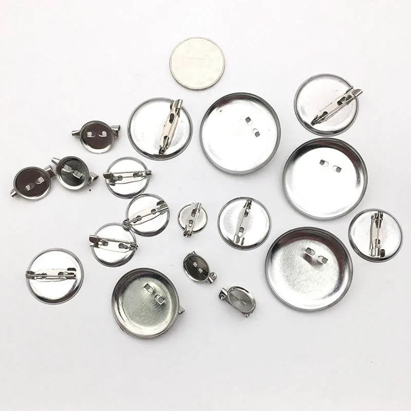 50 sztuk okrągłej podstawy broszki 15 20 25 30 mm Kaboszonowe półfabrykaty z bezpieczną broszką z powrotem do tworzenia biżuterii Diy Broszki Akcesoria