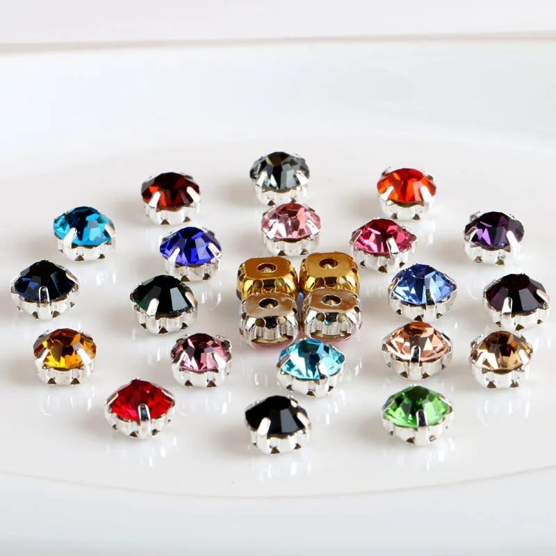 Crystal Glass 3mm Round Sew-on Rhinestones silver Bottom DIY Women\'s Dresses 200pcs/piece