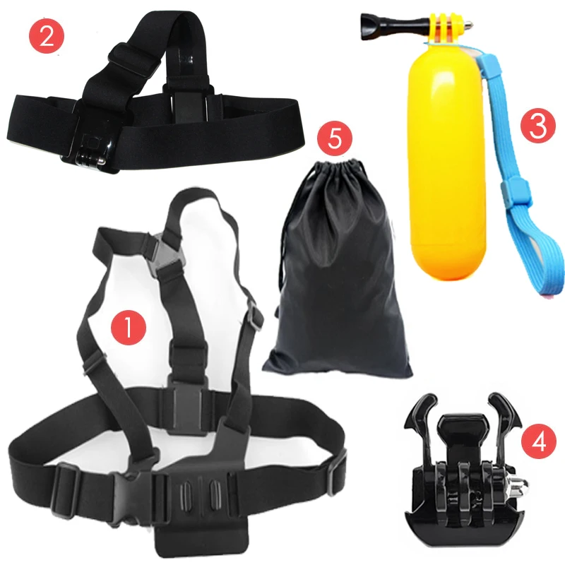 Sports Action Cameras Accessories Kit Head Strap Chest Strap Floaty Bobber Mount For SJCAM SJ4000 SJ5000 SJ6 Legend SJ7 Star M20