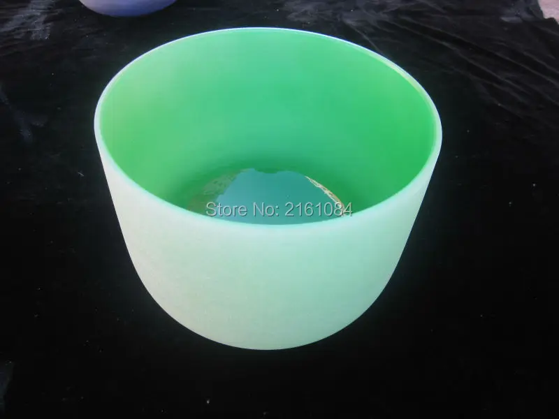 

7" 9" and 11" 3 pcs colored frosted quartz crystal singing bowls with musical note with free suede and o-ring