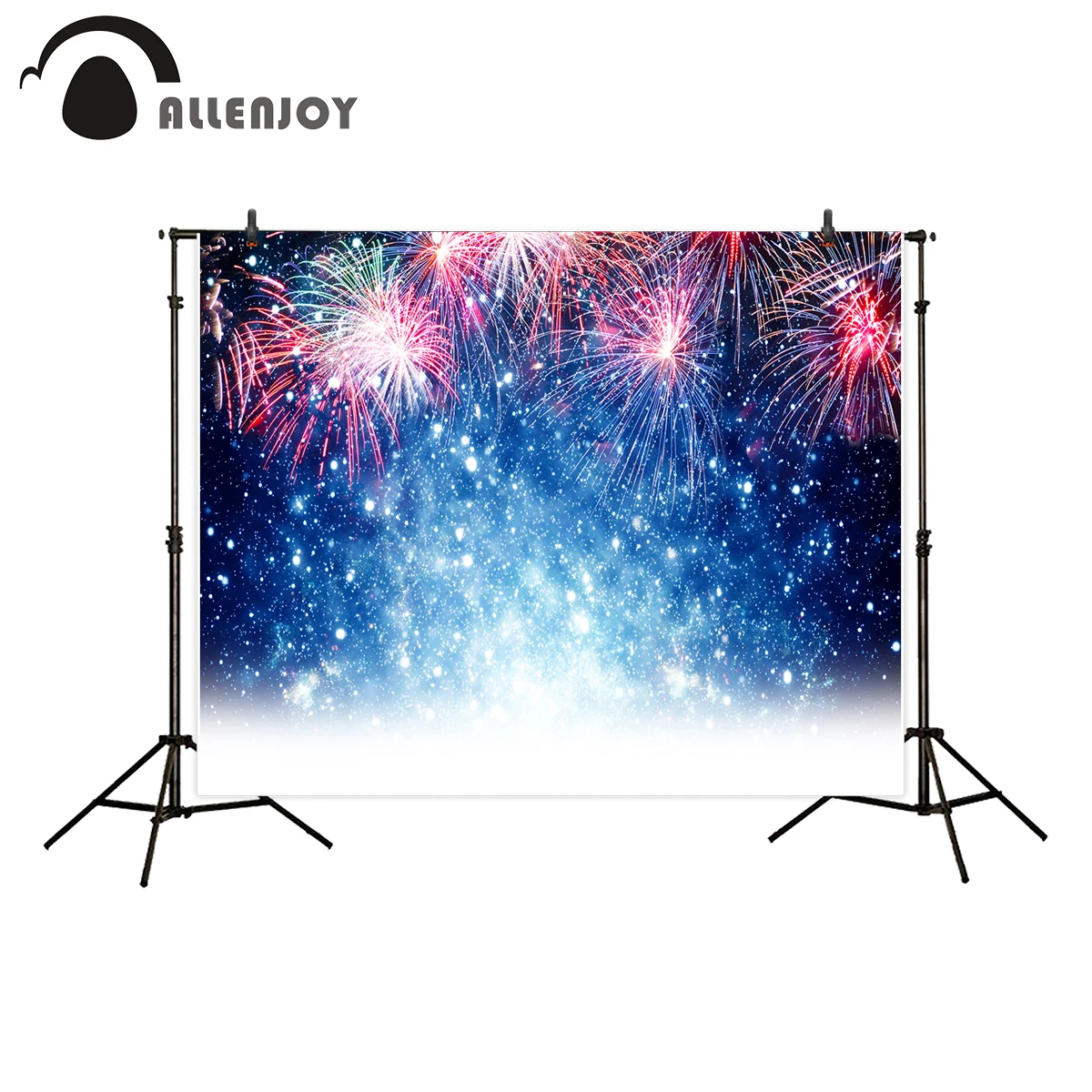 

Allenjoy backdrops for photography studio Beautiful fireworks blue background new year celebration photocall original design