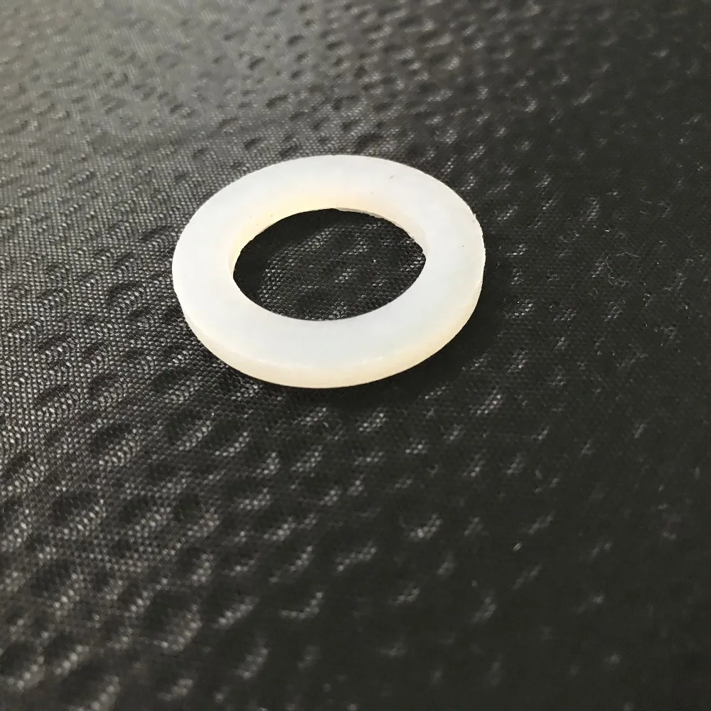 White Flat Silicone Washer, ID 21mm; OD 31mm; Thickness 3mm, Food Grade