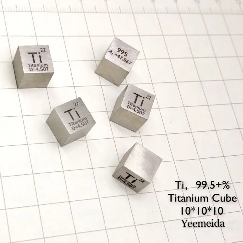 Titanium Cube,10mm Ti Density Cube High Density Element Cube Unique Metal Cube