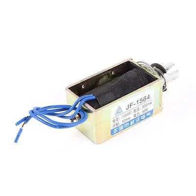 

JF-1564B DC 6V 12V 24V 500mA 10mm Stroke 55N Push Type Open Frame Solenoid Electromagnet XWJ