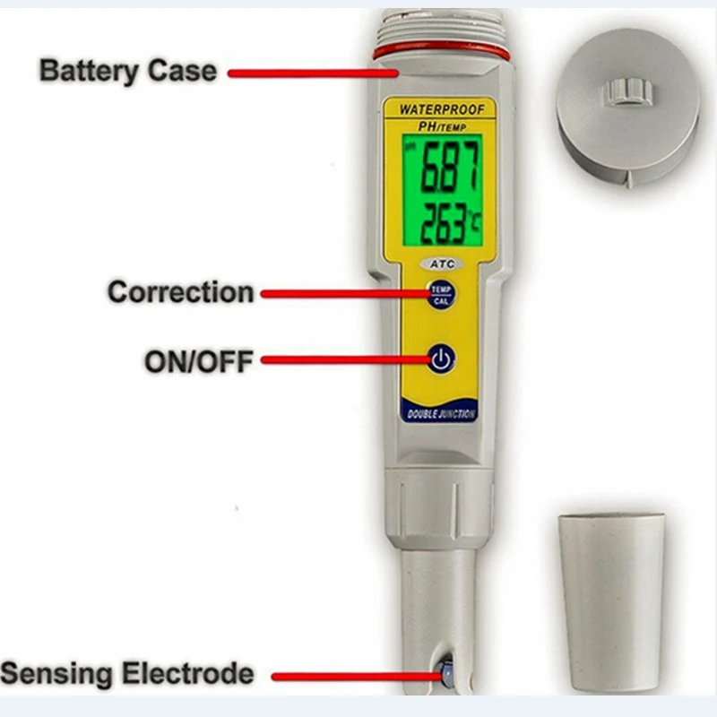 Professional Water Quality pH Analysis Device IP65 Waterproof Acidity Equipment Electrode Sensor For Aquarium Pool SPA PH Meter
