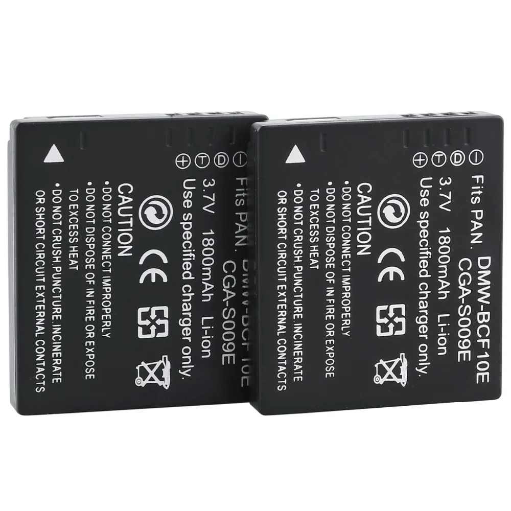 2X Probty CGA-S009E CGA S009E Camera Batteries for Panasonic DMC-FC25 DMC-FX500 DMC-FX580 DMC-TS1 DMC-FT1 DMC-FS7 DMC-FH20 FS7