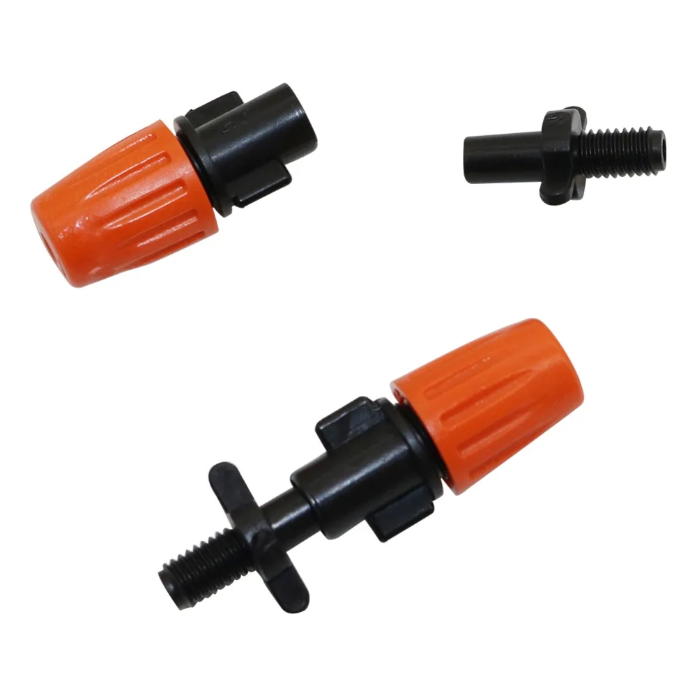 Orange Atomizing Micro Nozzle With Screw Connector Irrigation Micro Drip Fittings Watering Cooling Spray Sprinkler 10 Pcs
