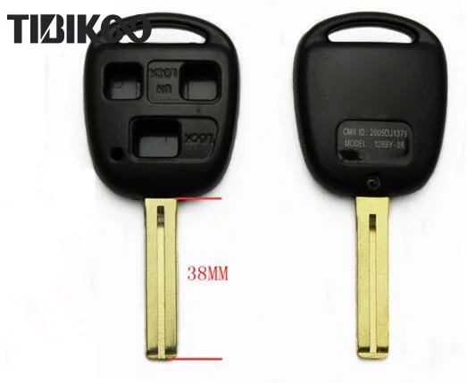 20PCS Car  Key Case For Toyota Remote Key Shell Blanks 3 Buttons With  TOY48 38MM Short Blade