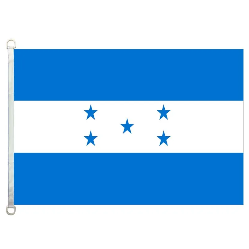 Honduras  national  flag,90*150CM size, 120g/m2 knitted polyester fabric,with two D ring