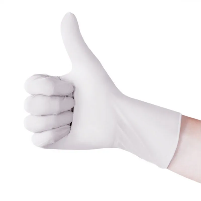 10Pcs Powdered Rubber Gloves Anti-skid Acid-base Disposable Laboratory Latex Gloves Household Cleaning Glove Supplies