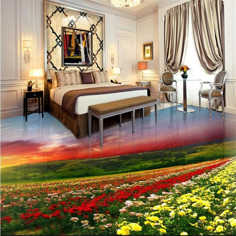 

beibehang murals wallpaper for walls custom flowers waterproof-wallpaper for bathroom 3d flooring pvc self adhesive wall paper