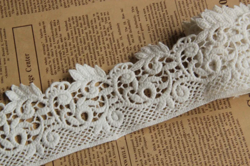 10 yards 6cm exquisite laciness water soluble cotton embroidery lace Trim Ribbon DIY garment accessories FREE SHIPPING