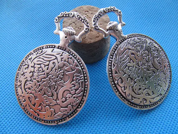 20pcs Large Antique Silver tone/Antique Bronze Vintage Pocket Watch Base Setting Pendant Charm,35mm Cabochon/Cameo Tray Bezel